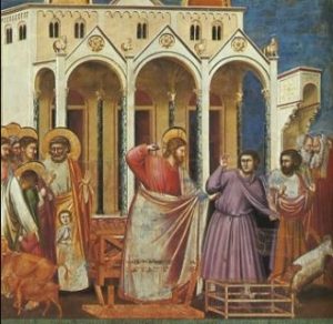 Jesus cleansing the temple. Father's house is not a house for merchants