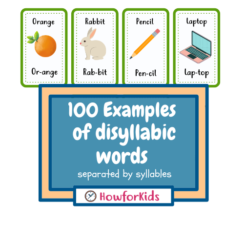 Examples of disylabic words separated by syllables